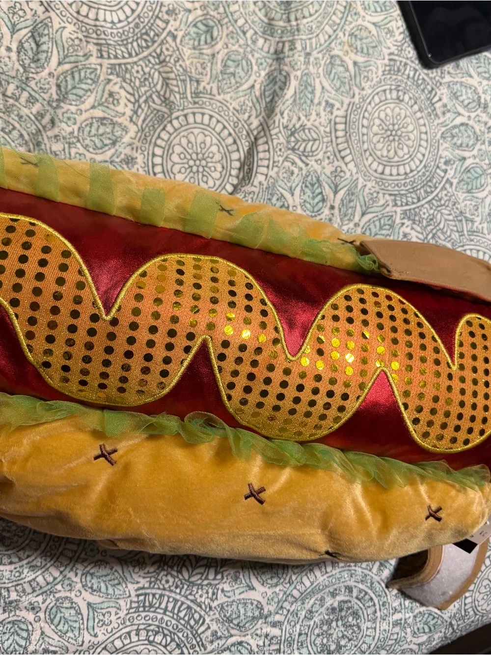 Sequin-Trim Hot Dog costume NWT size XL